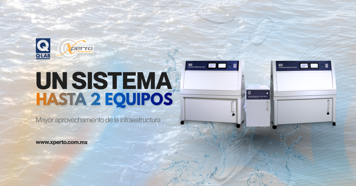 Sistema de repurificación de agua Q-Lab conectado a un equipo QUV